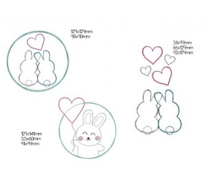 Stickdatei - Hasenpaar Doodle